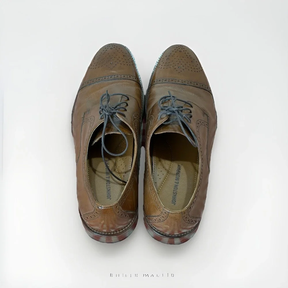 Johnston &‎ Murphy Men's Conard 2.0 Cap Toe Oxford Brown Leather 10.5